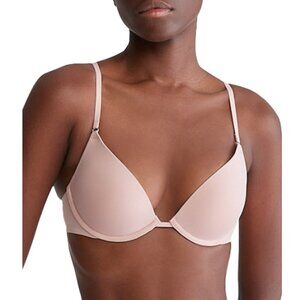 Calvin Klein Women's Sculpt Push-up Plunge Bra Pink Size 34DD 9728